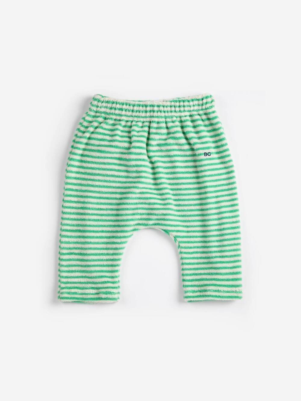 NEW BOBO CHOSES kid's stripes terry cloth harem pants in green